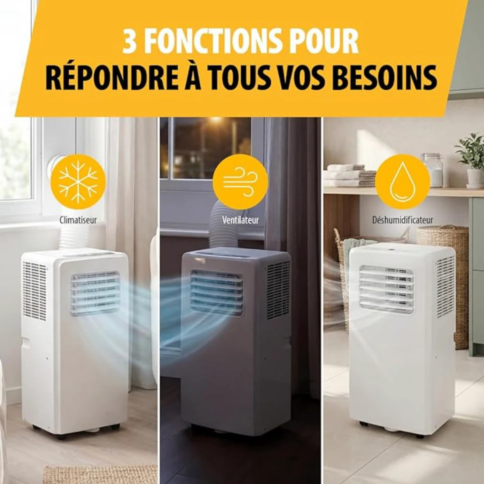 Climatiseur Mobile 3-en-1 | 7000 BTU