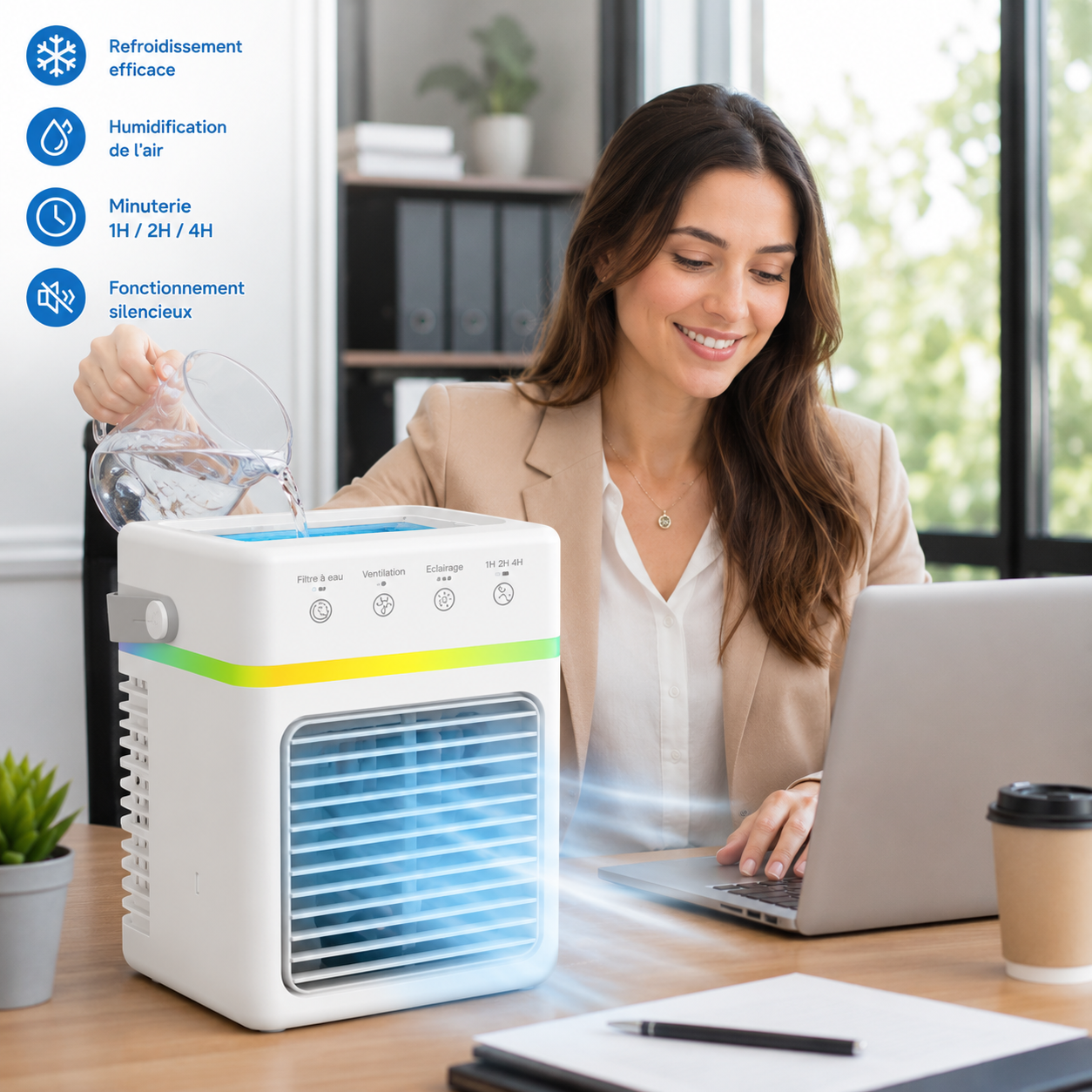 Climatiseur Mobile Silencieux 900ML — Sans Installation