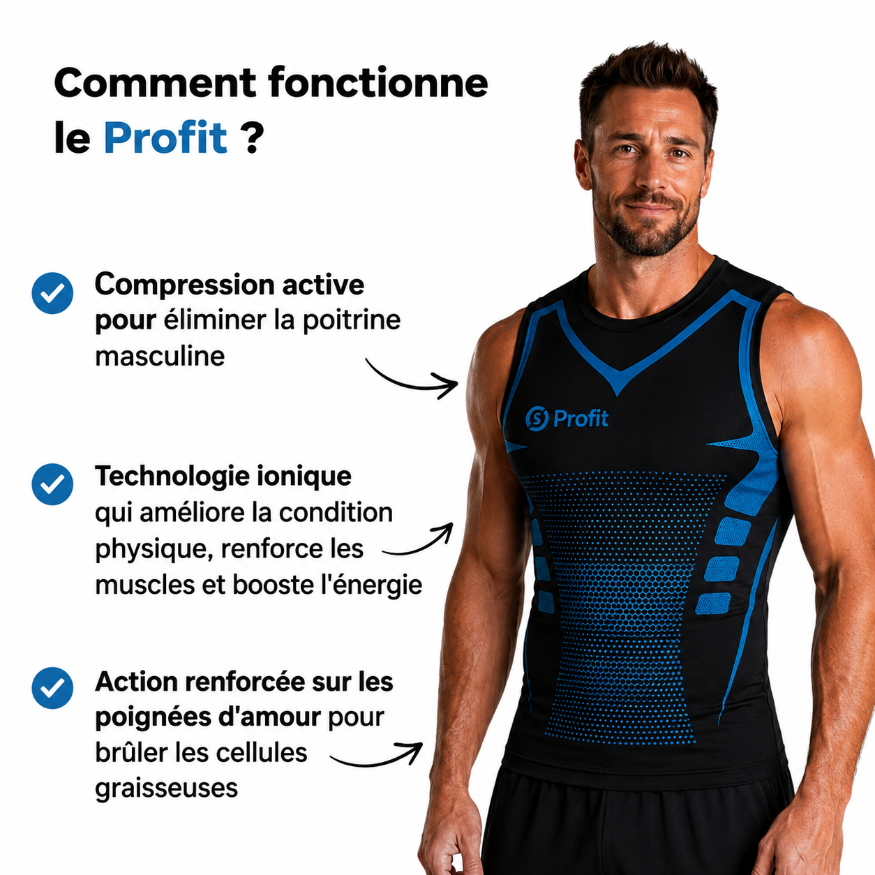 ProFit Débardeur - Plus besoin de rentrer le ventre. Il reste plat tout seul.